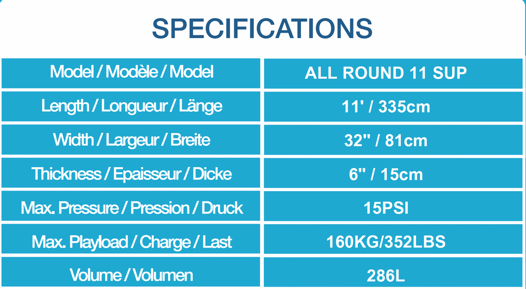 MODEL-A /  11' WAVEX ALL ROUND INFLATABLE PADDLE BOARD